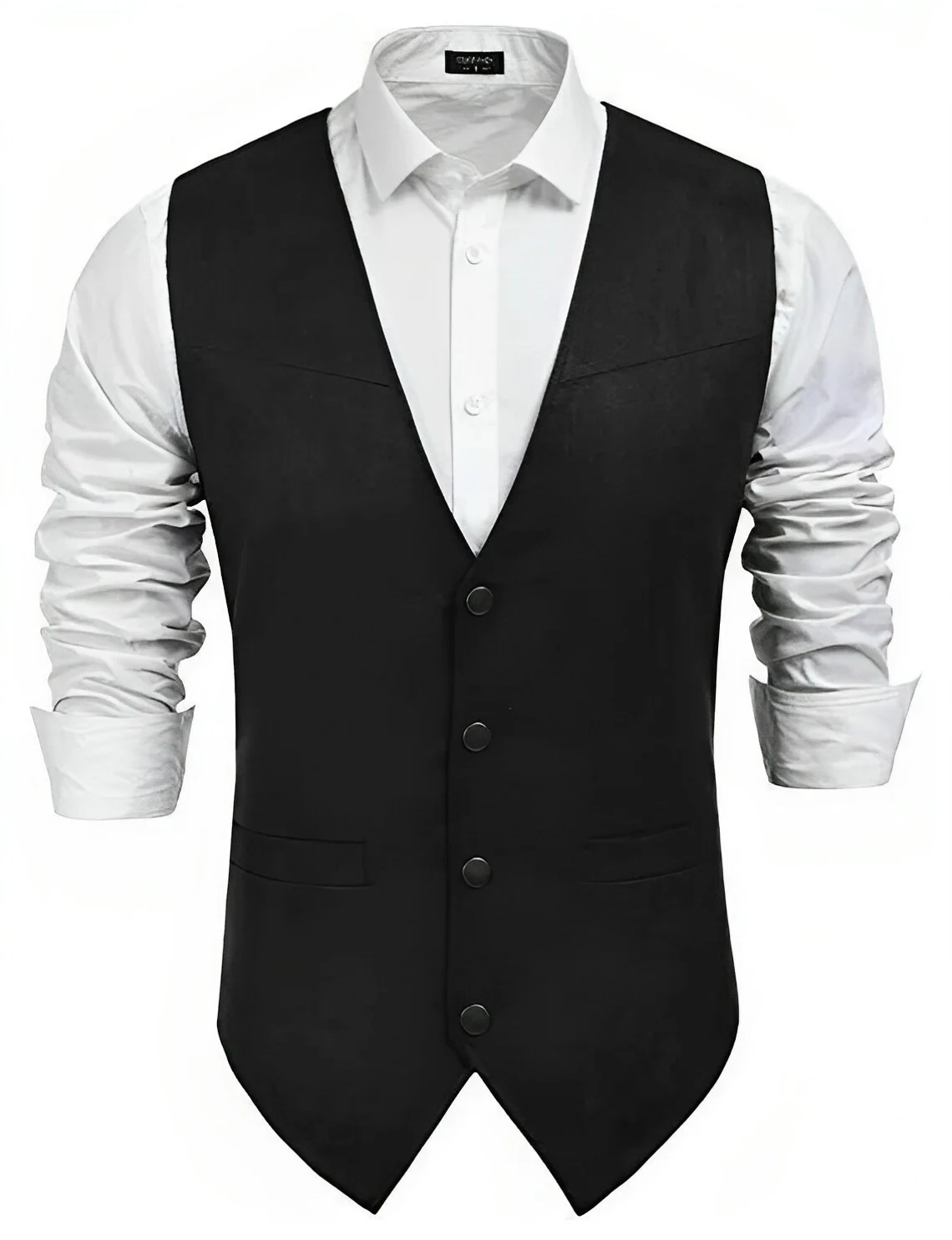 Black linen vest for men - linen waistcoat for man - Elegant Vest - Jacket for guy - guy vest - traditional linen 4button vest wedding Vest