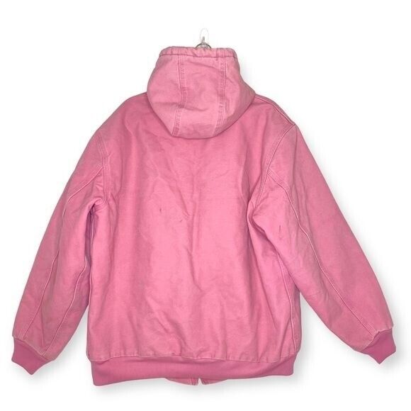 Carhartt jacket Washed Duck Insulated Active Jac WJ130 hood Pink Rose women's XL