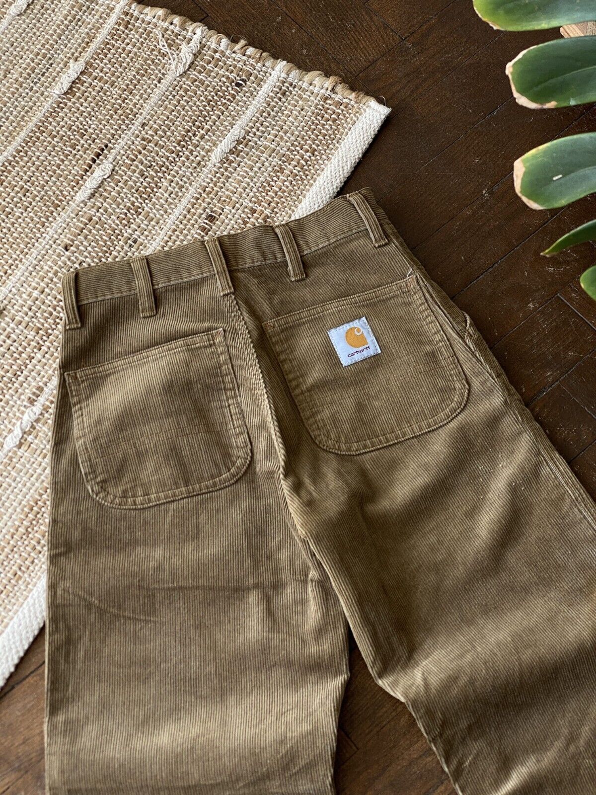 Picture 1 of 10 Vintage Women's Carhartt Simple Corduroy Work Pants Brown Size 27