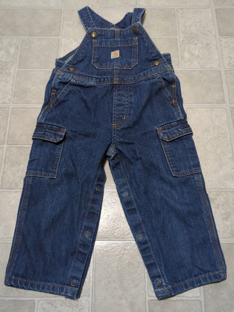 Carhartt KIDS BABY Toddler BIB OVERALL Size 24M Denim Blue Jean