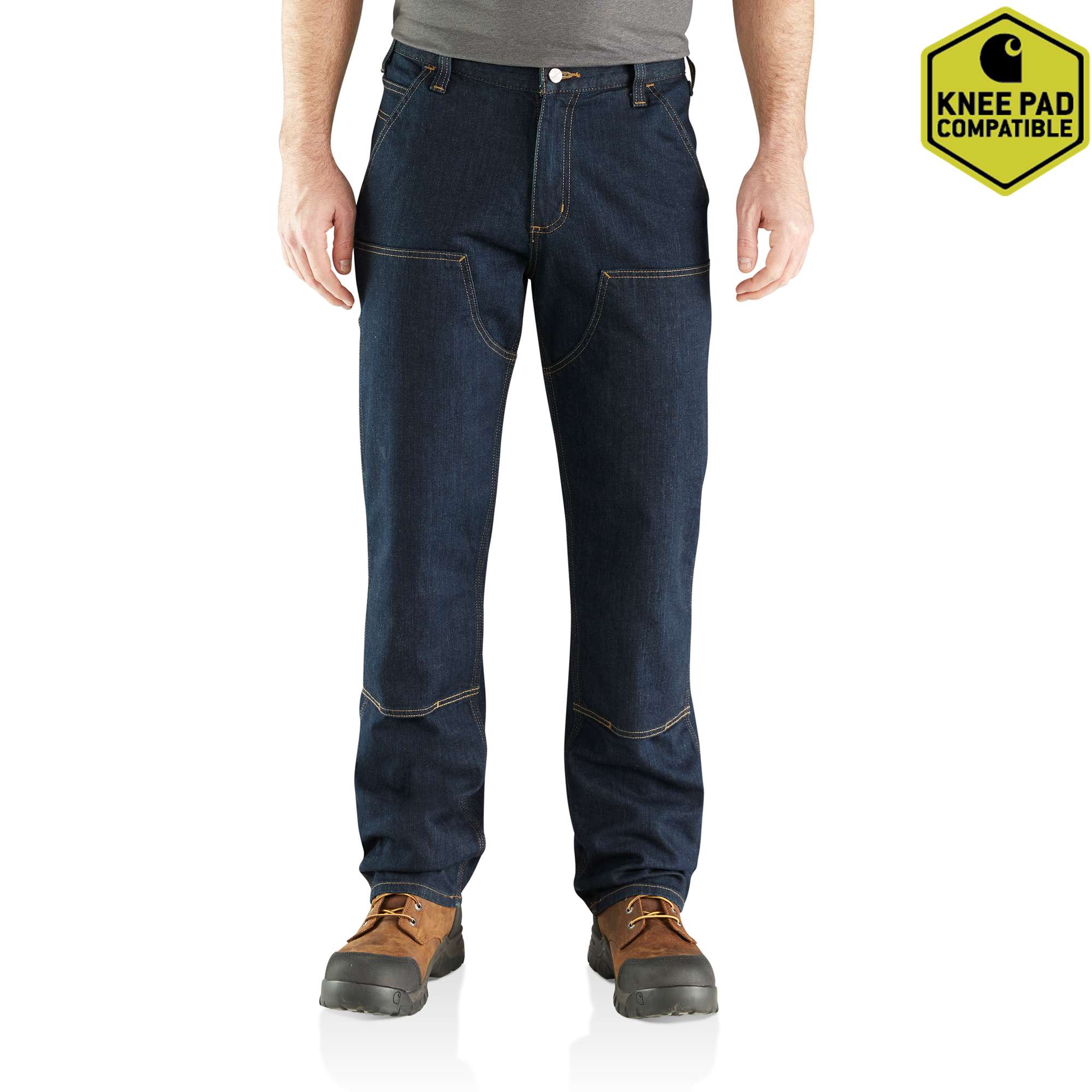 Relaxed Straight Rugged Flex™ Double-Front Denim Dungaree
