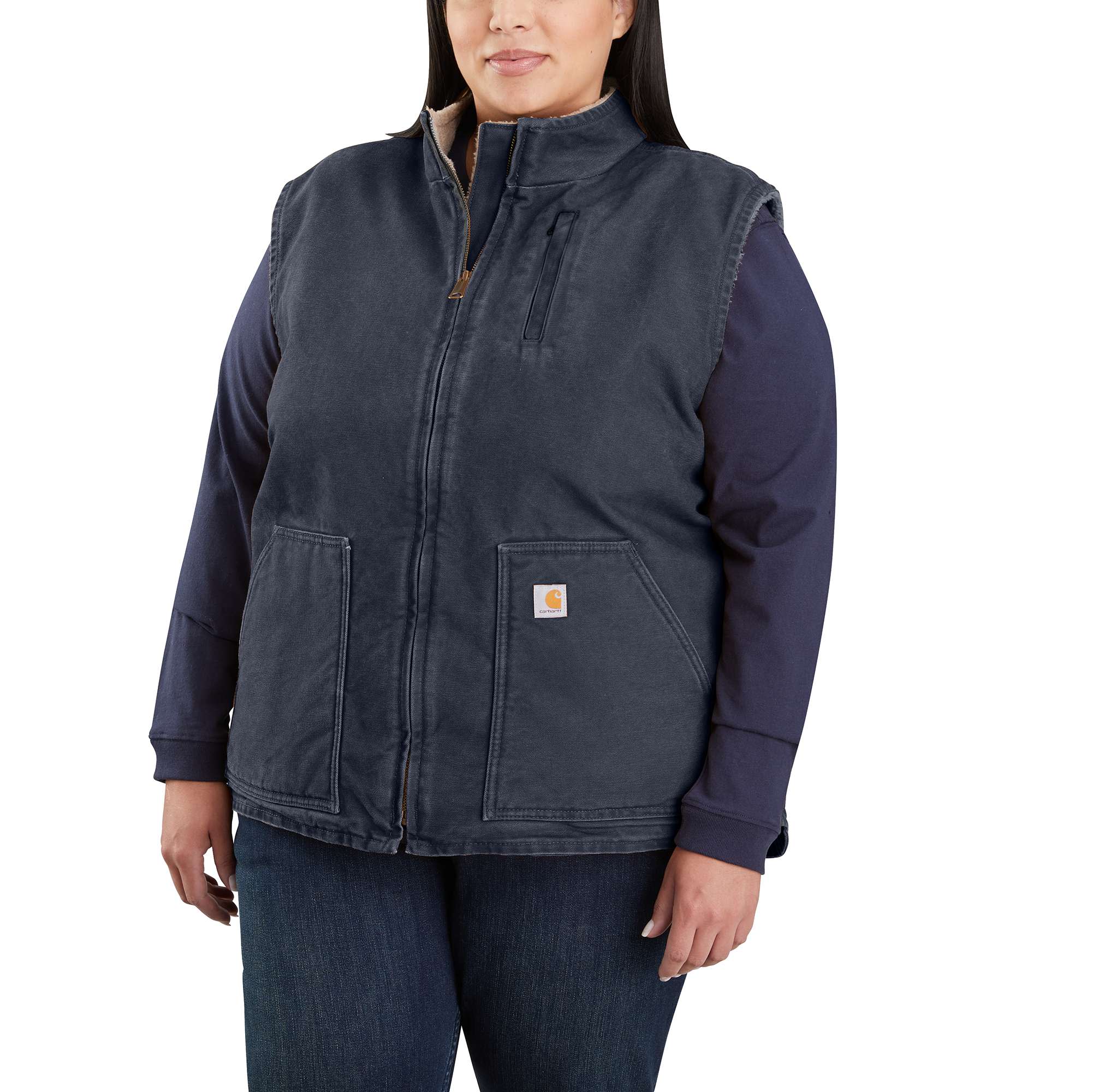 Washed Duck Mock Neck Vest