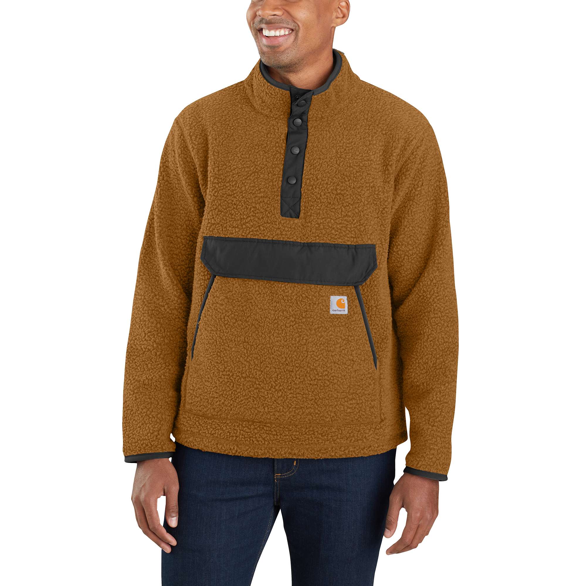 Relaxed Fit Fleece Snap Front Jacket - 2 Warmer Rating