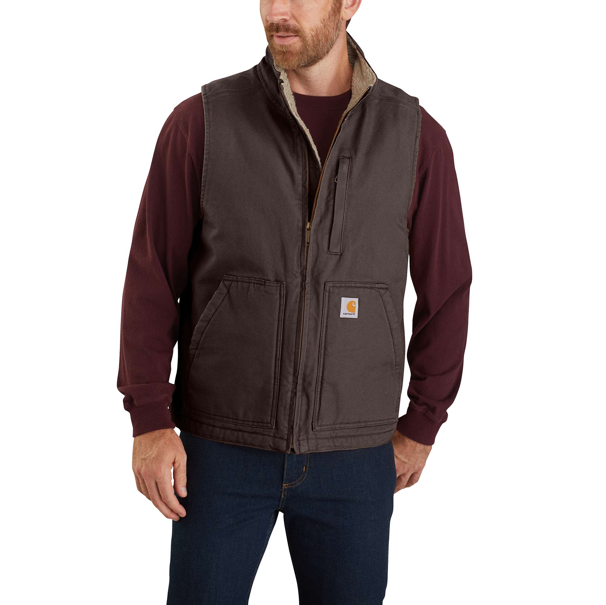 Washed Duck Mock-Neck Vest