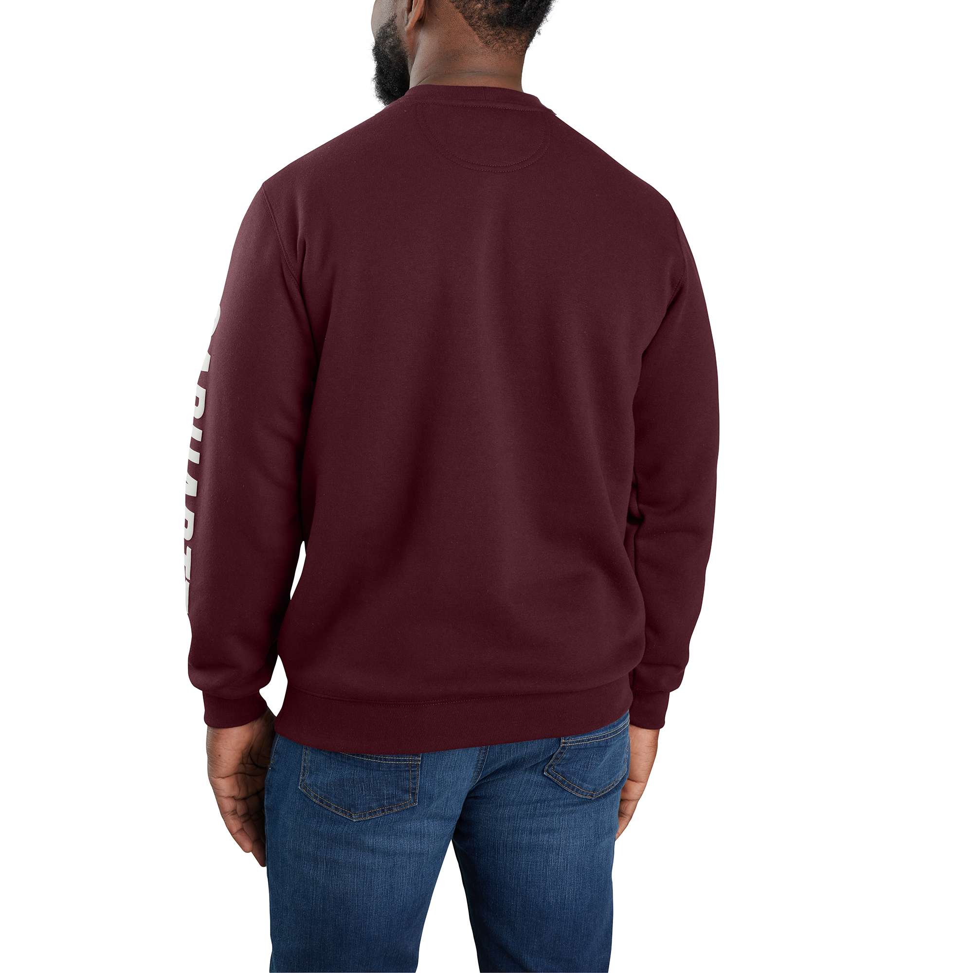 Loose Fit Midweight Crewneck Logo Sleeve Graphic Sweatshirt