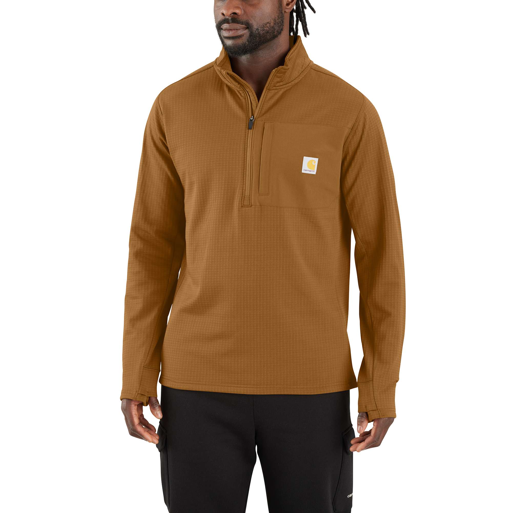 Carhartt Force® Relaxed Fit Mock Neck Half-Zip Fleece-Lined Shirt