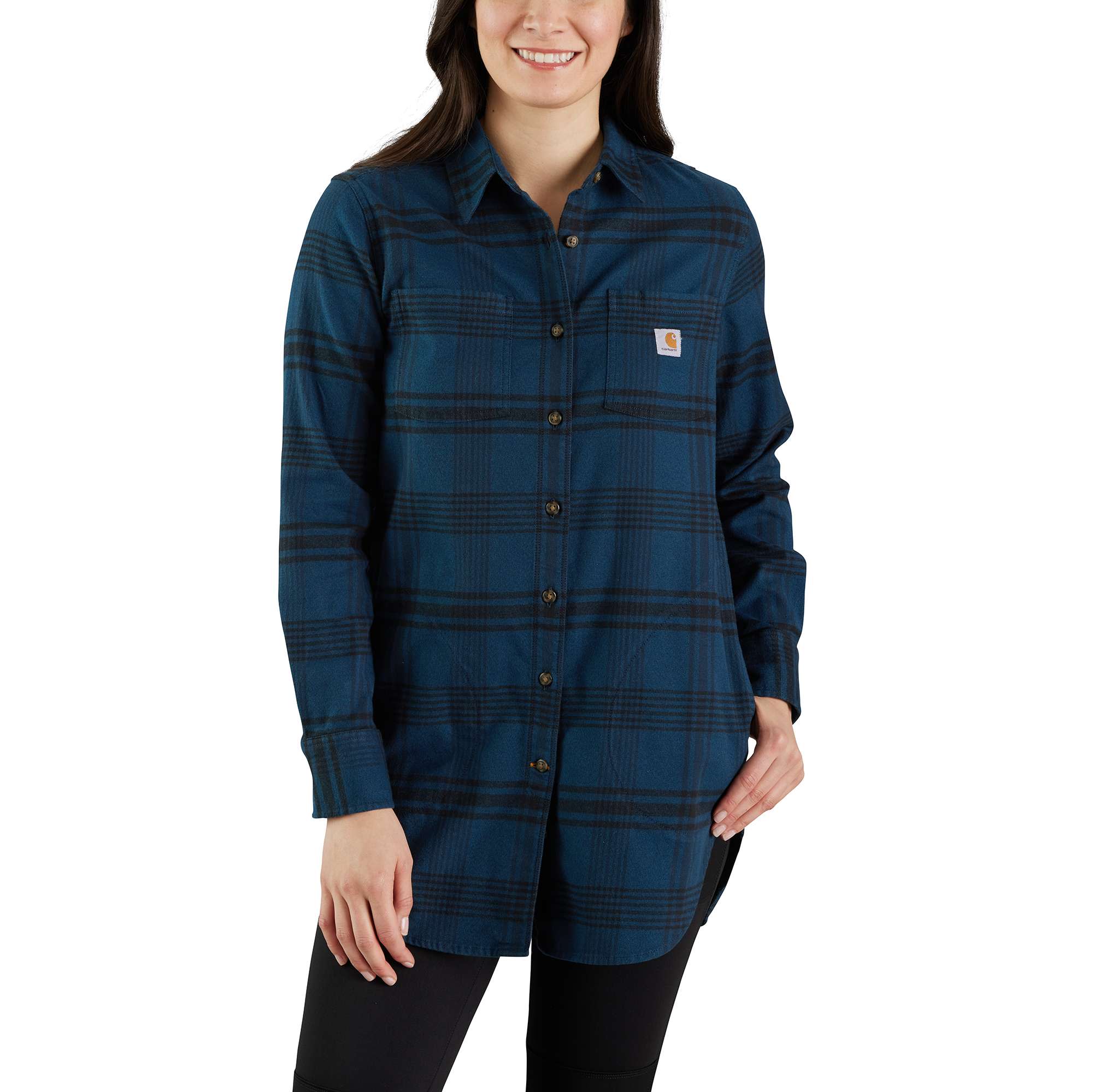 Rugged Flex® Relaxed Fit Midweight Flannel Long-Sleeve Plaid Tunic