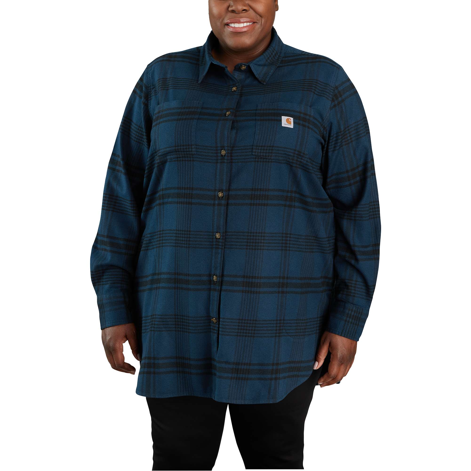Rugged Flex® Relaxed Fit Midweight Flannel Long-Sleeve Plaid Tunic