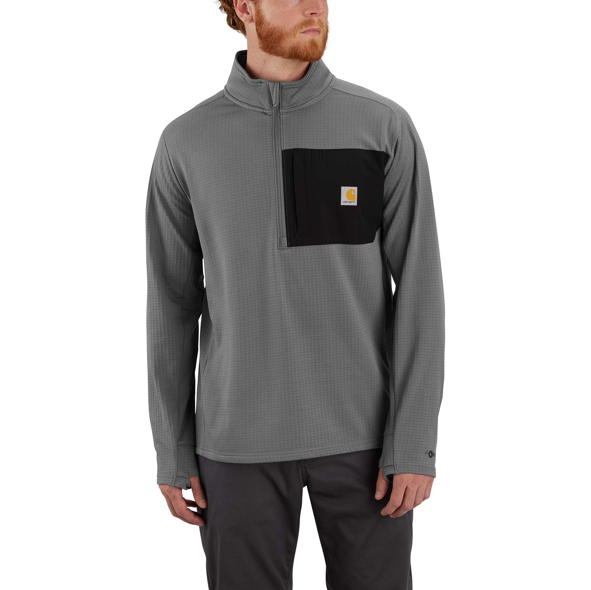 Carhartt Force® Relaxed Fit Mock Neck Half-Zip Fleece-Lined Shirt