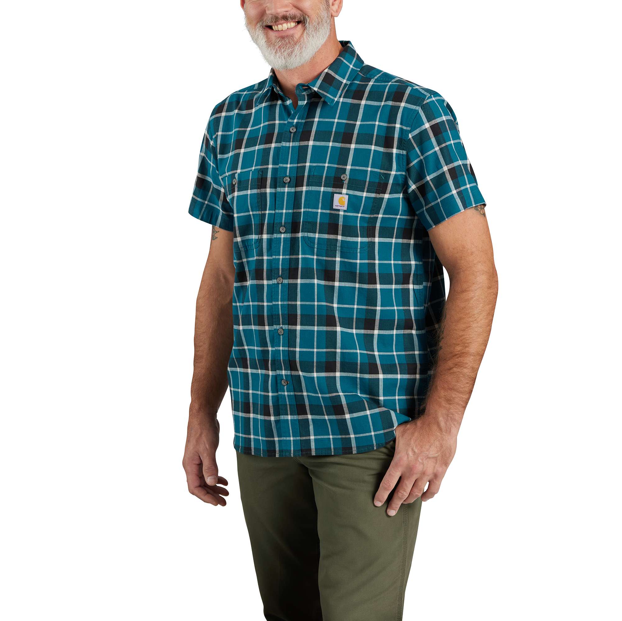17027-rugged-flex-relaxed-fit-lightweight-short-sleeve-plaid-shirt-1.jpg Rugged Flex™ Relaxed Fit Lightweight Short-Sleeve Plaid Shirt