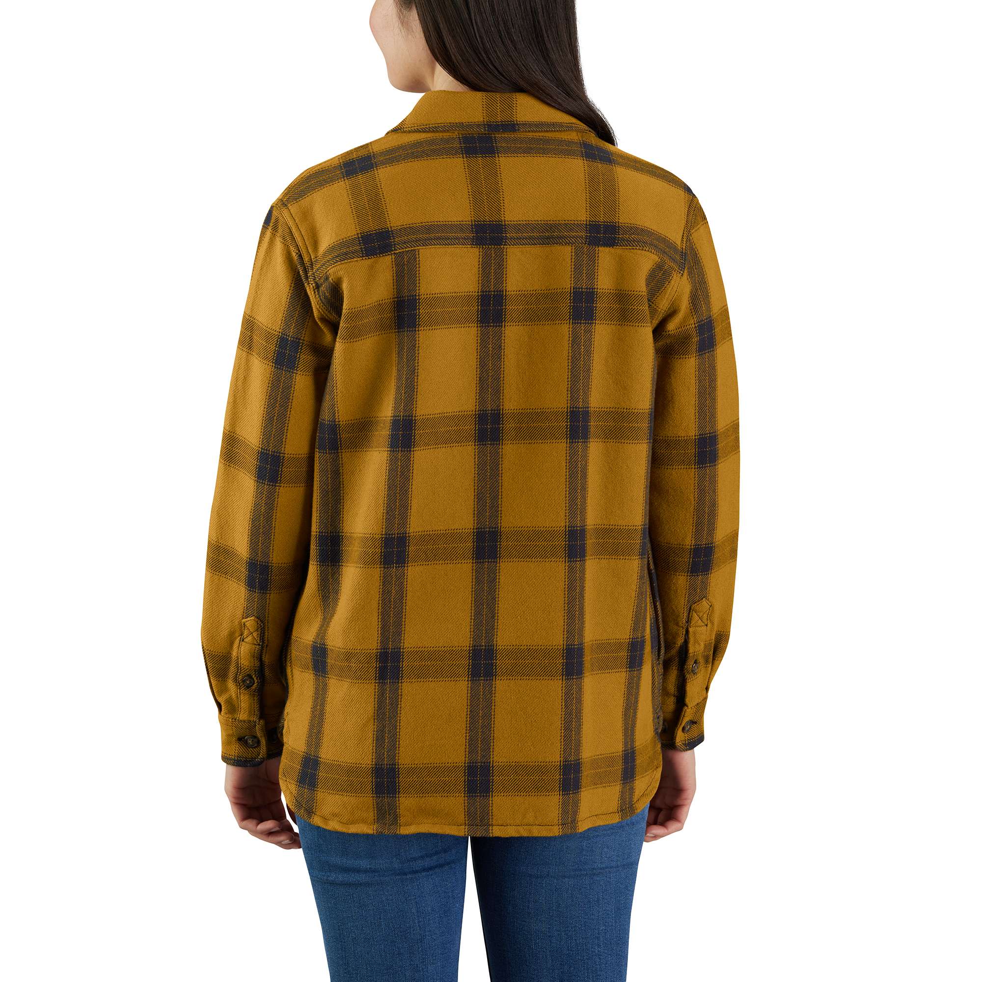 Loose Fit Heavyweight Twill Long-Sleeve Plaid Shirt