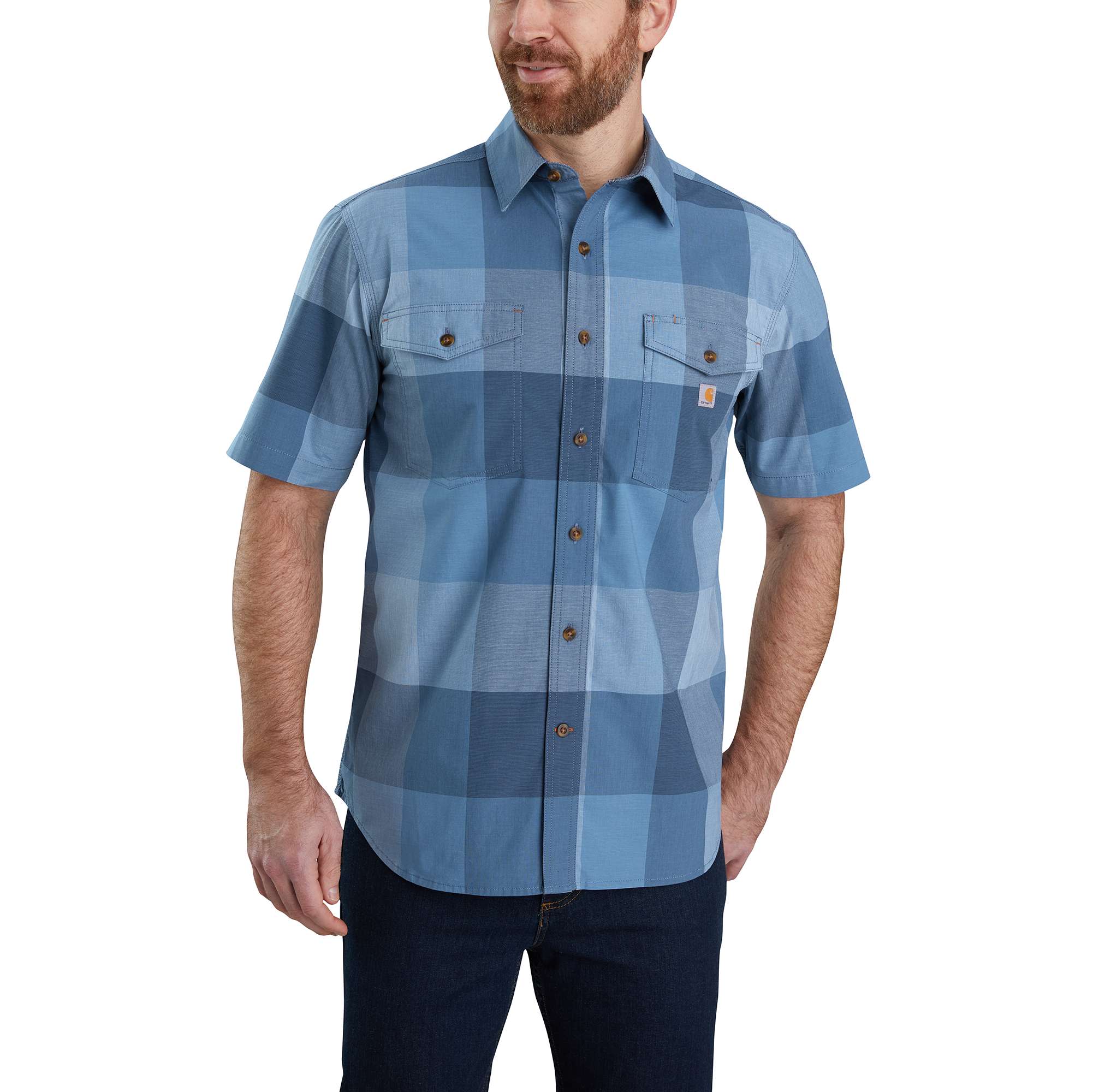 17157-rugged-flex-relaxed-fit-lightweight-short-sleeve-plaid-shirt-1.jpg Rugged Flex® Relaxed Fit Lightweight Short-Sleeve Plaid Shirt
