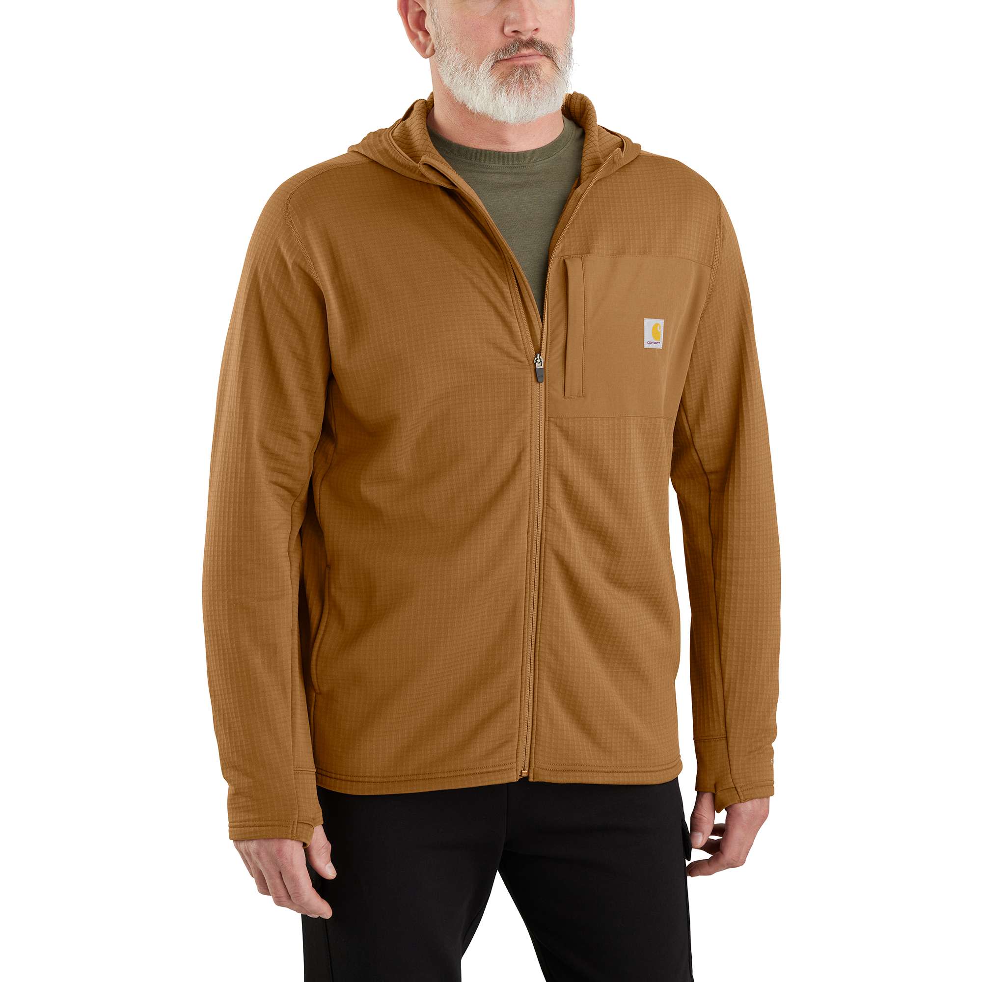 Carhartt Force® Relaxed Fit Full-Zip Long-Sleeve Hooded Fleece-Lined Shirt