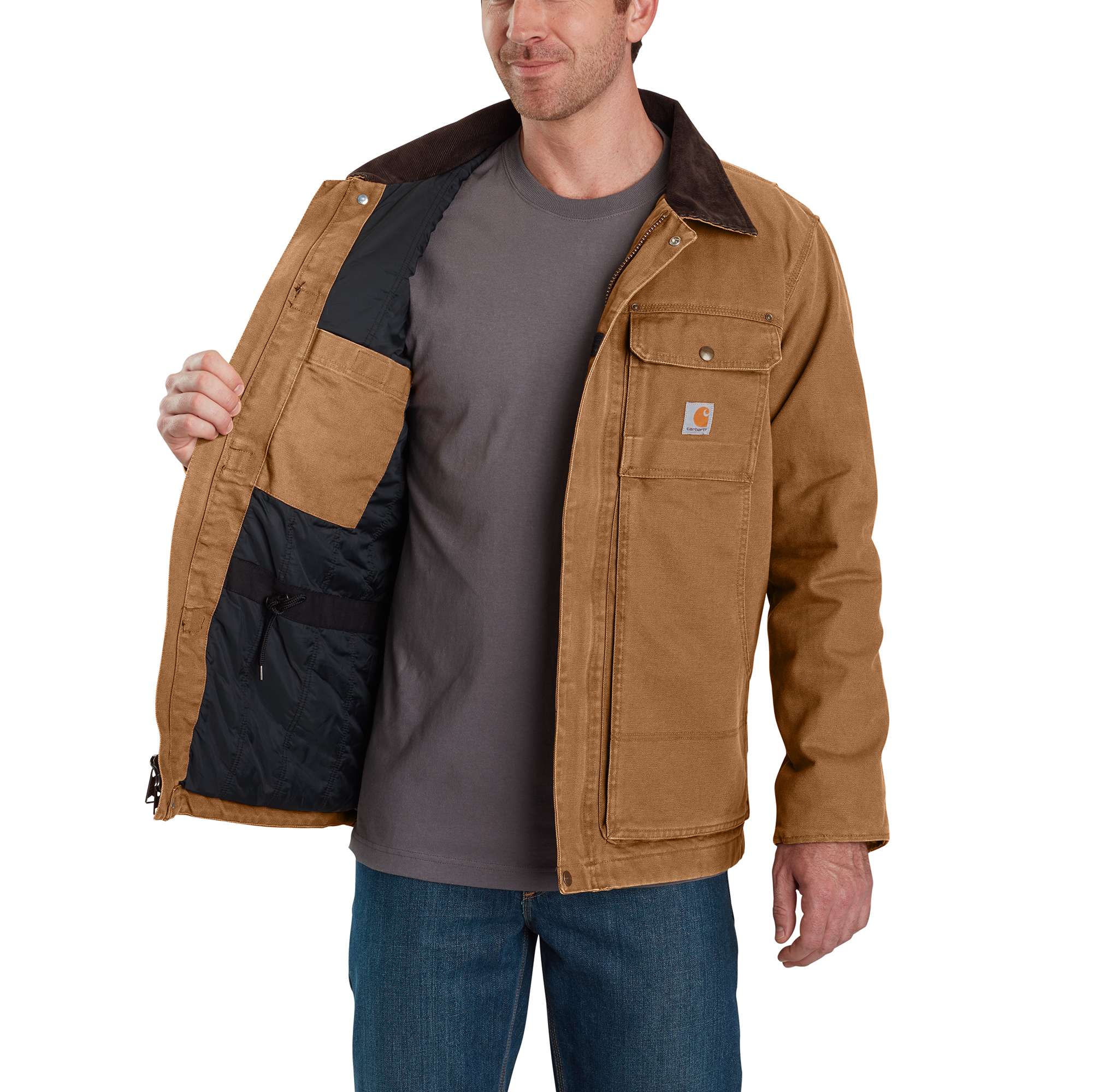 19505-full-swing-relaxed-fit-washed-duck-insulated-traditional-coat-3-warmest-rating-4.jpg Full Swing® Relaxed Fit Washed Duck Insulated Traditional Coat - 3 Warmest Rating