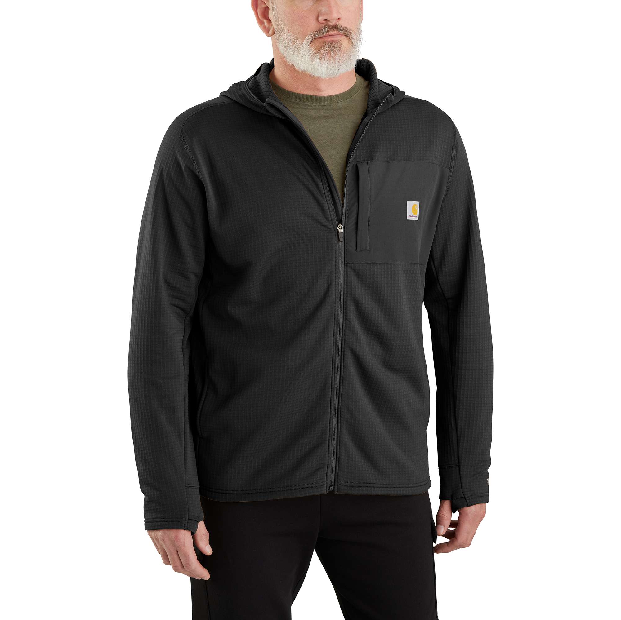 Carhartt Force® Relaxed Fit Full-Zip Long-Sleeve Hooded Fleece-Lined Shirt