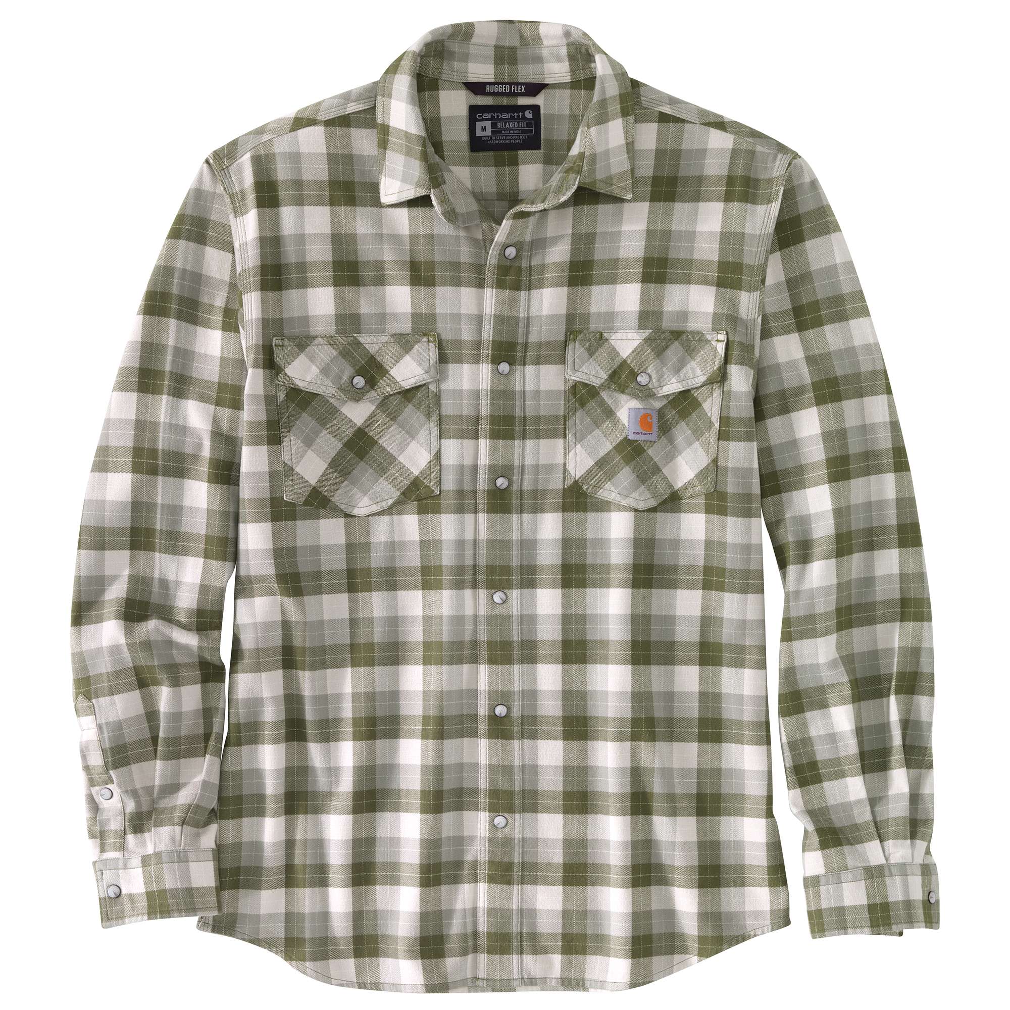 21356-rugged-flex-relaxed-fit-midweight-flannel-long-sleeve-snap-front-plaidshirt-1.jpg Rugged Flex® Relaxed Fit Midweight Flannel Long-Sleeve Snap-Front PlaidShirt