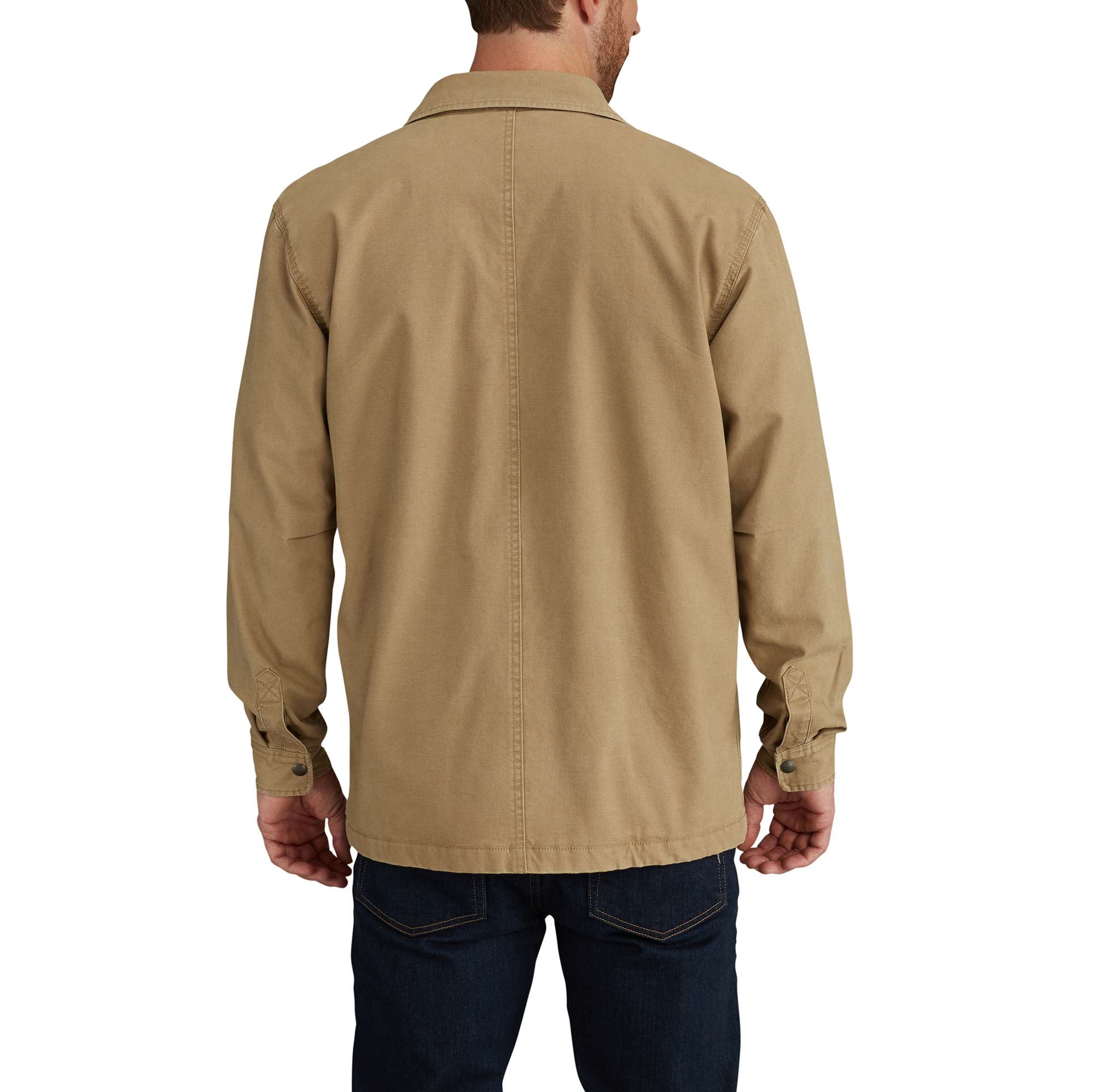 Rugged Flex® Relaxed Fit Canvas Fleece-Lined Snap-Front Shirt Jac
