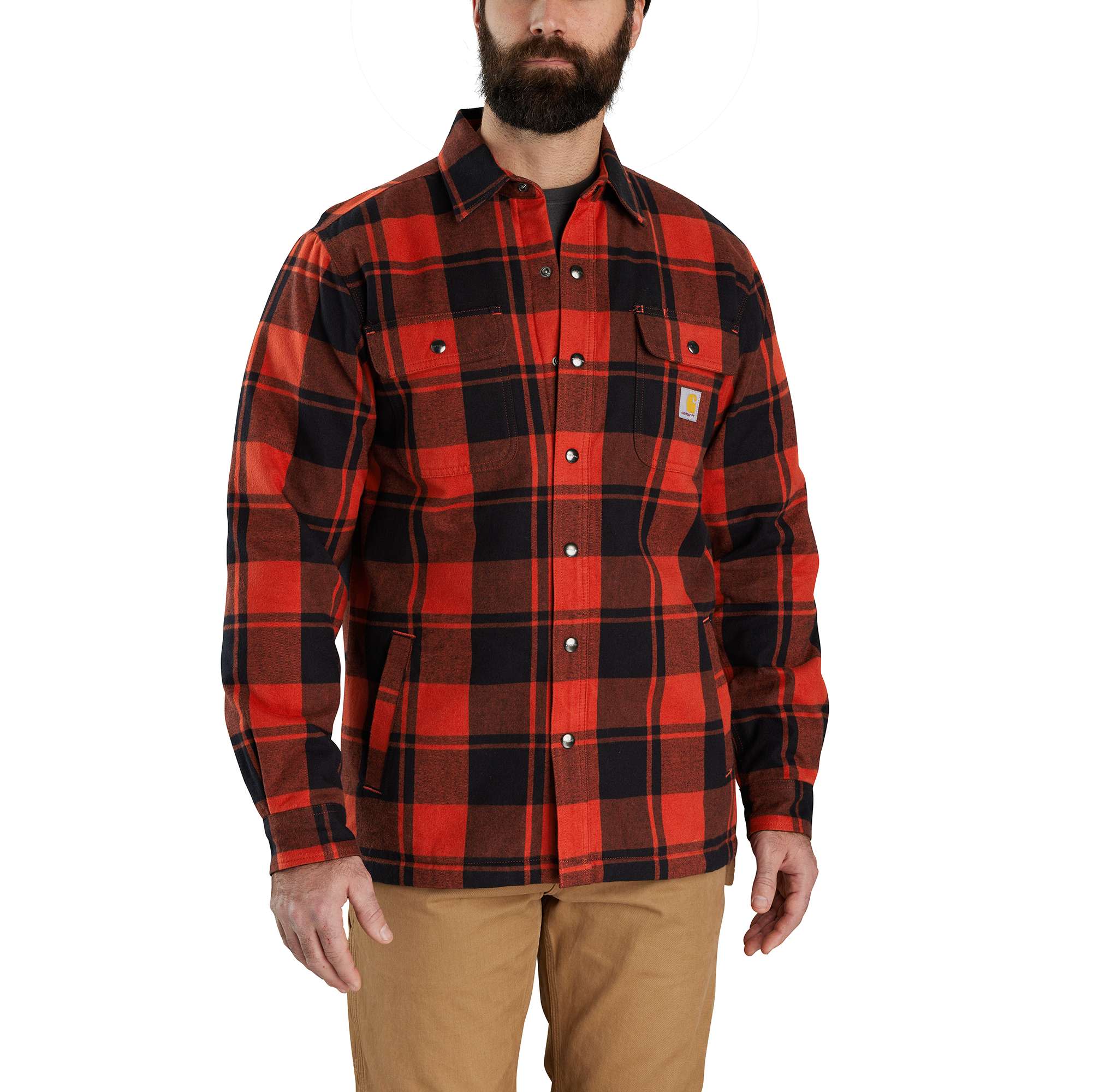 23295-relaxed-fit-flannel-sherpa-lined-shirt-jac-1.jpg Relaxed Fit Flannel Sherpa-Lined Shirt Jac