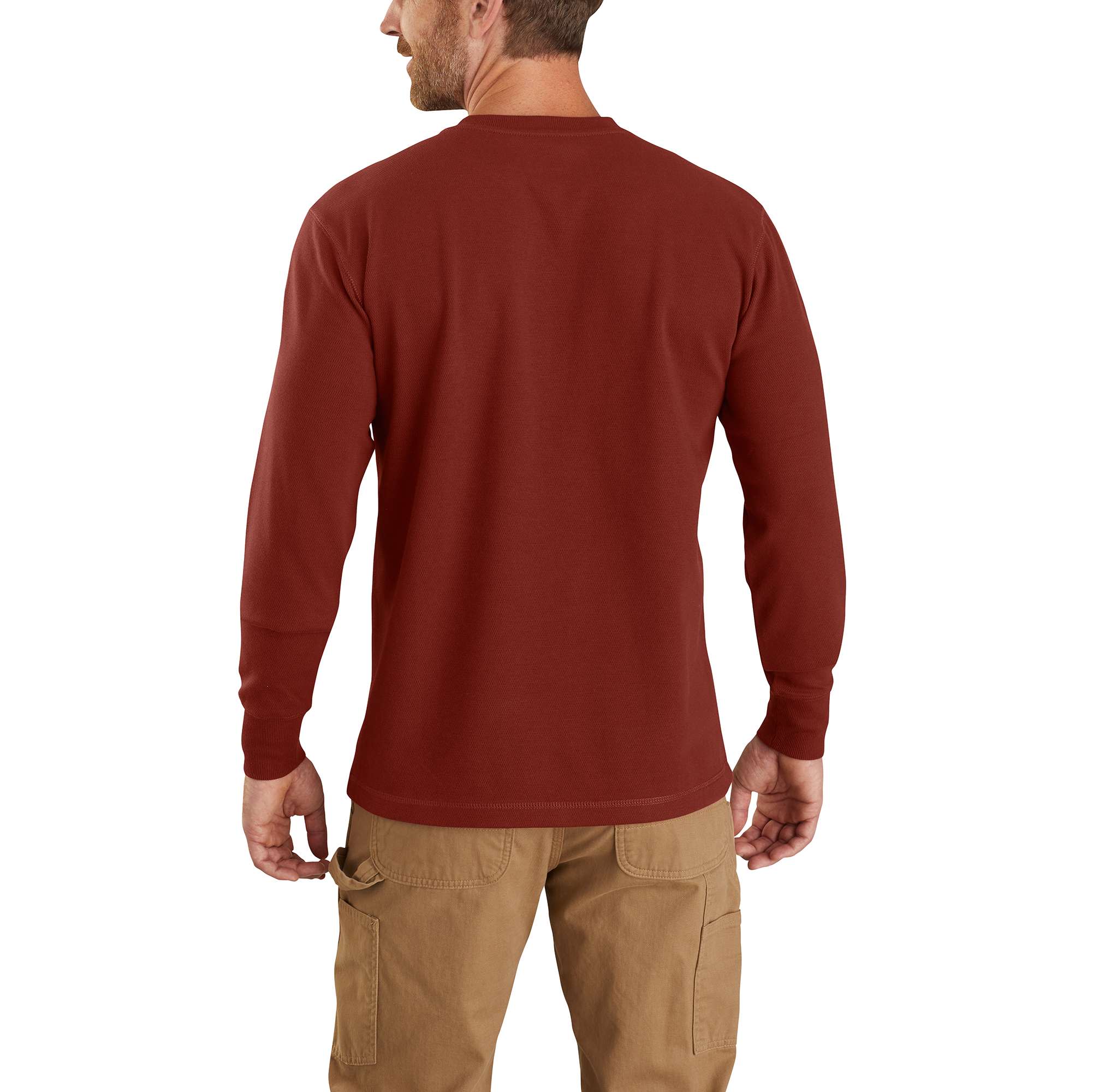 Relaxed Fit Heavyweight Long-Sleeve Henley Pocket Thermal Shirt