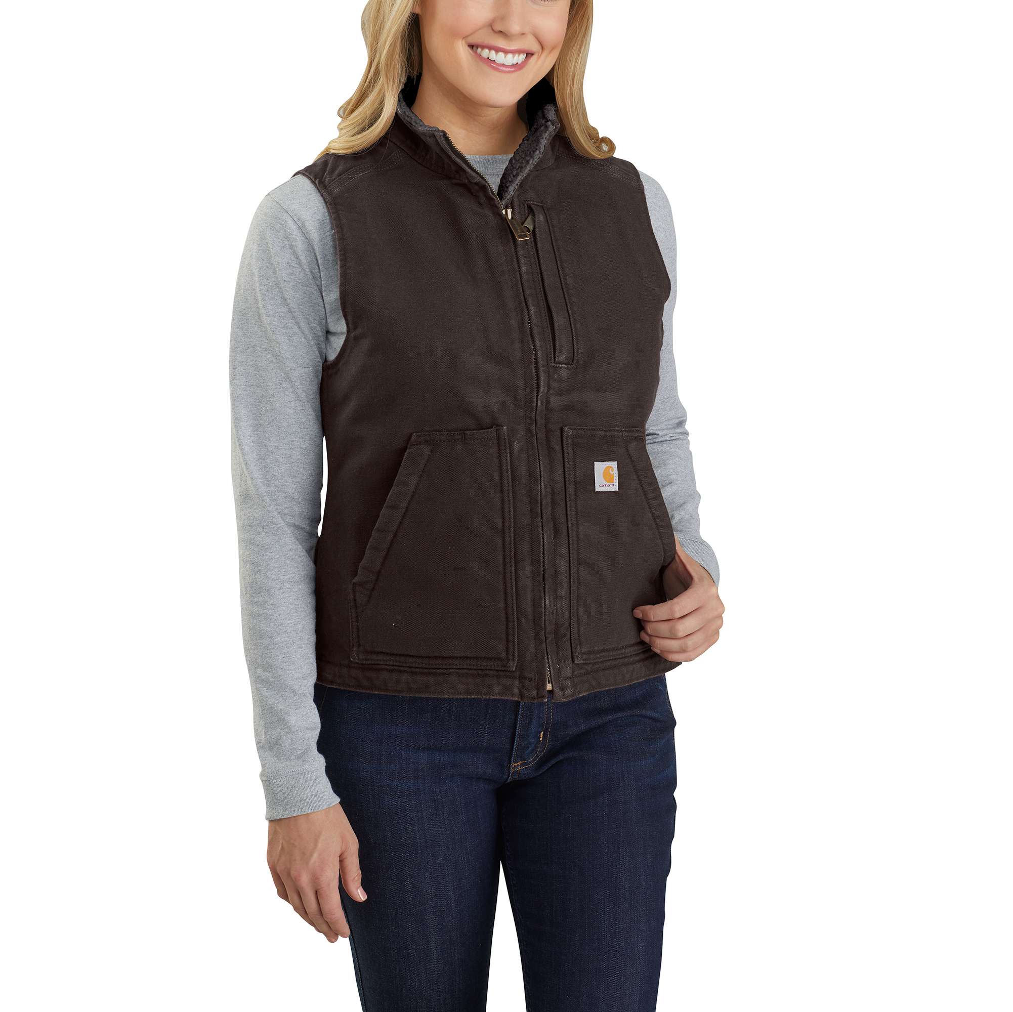 3122-washed-duck-mock-neck-vest-1.jpg Washed Duck Mock Neck Vest
