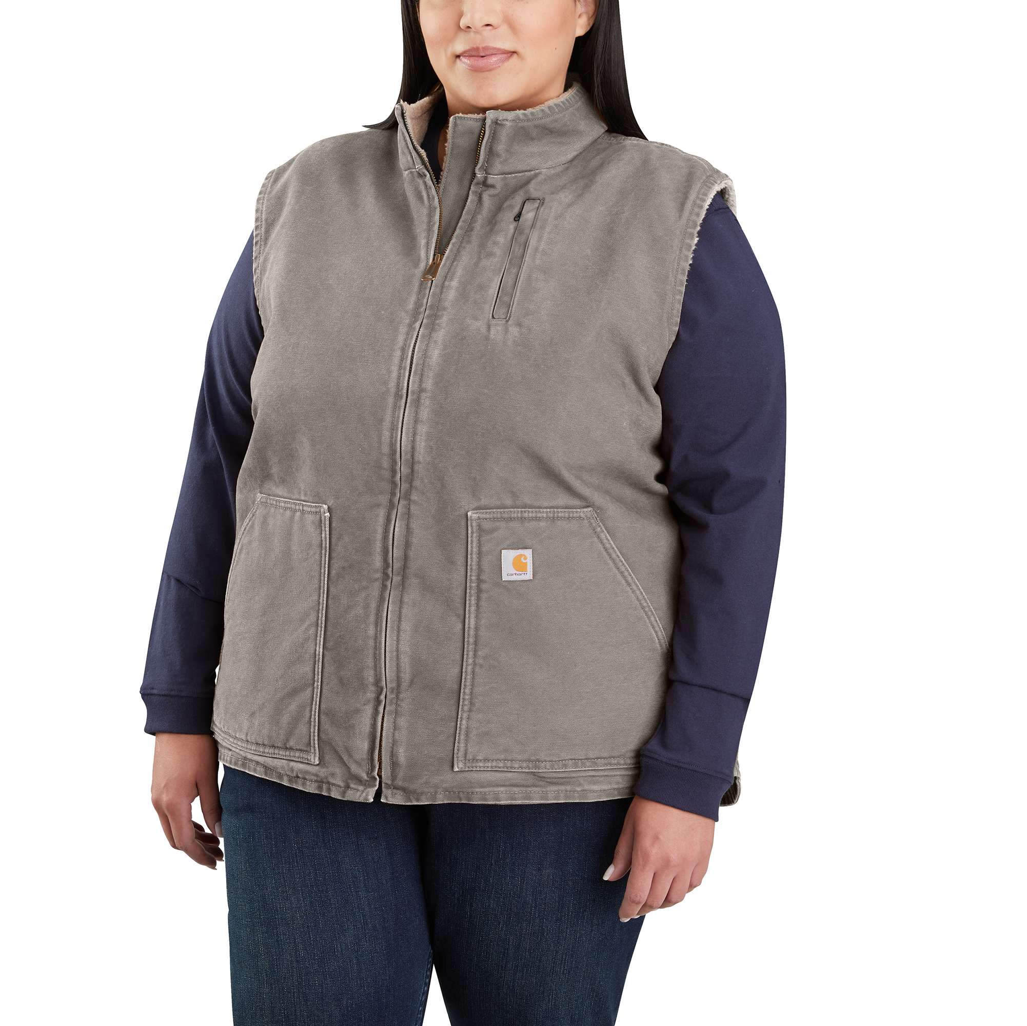 Washed Duck Mock Neck Vest