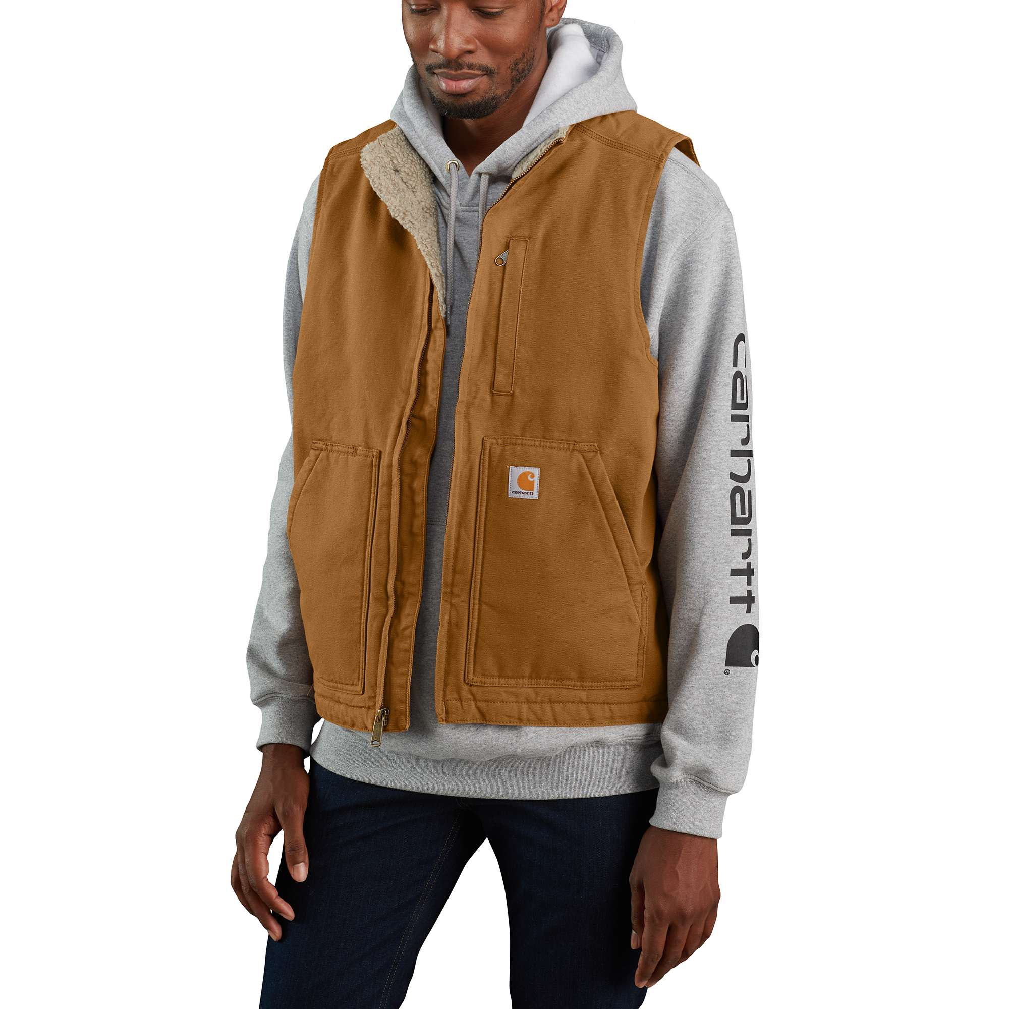 Washed Duck Mock-Neck Vest