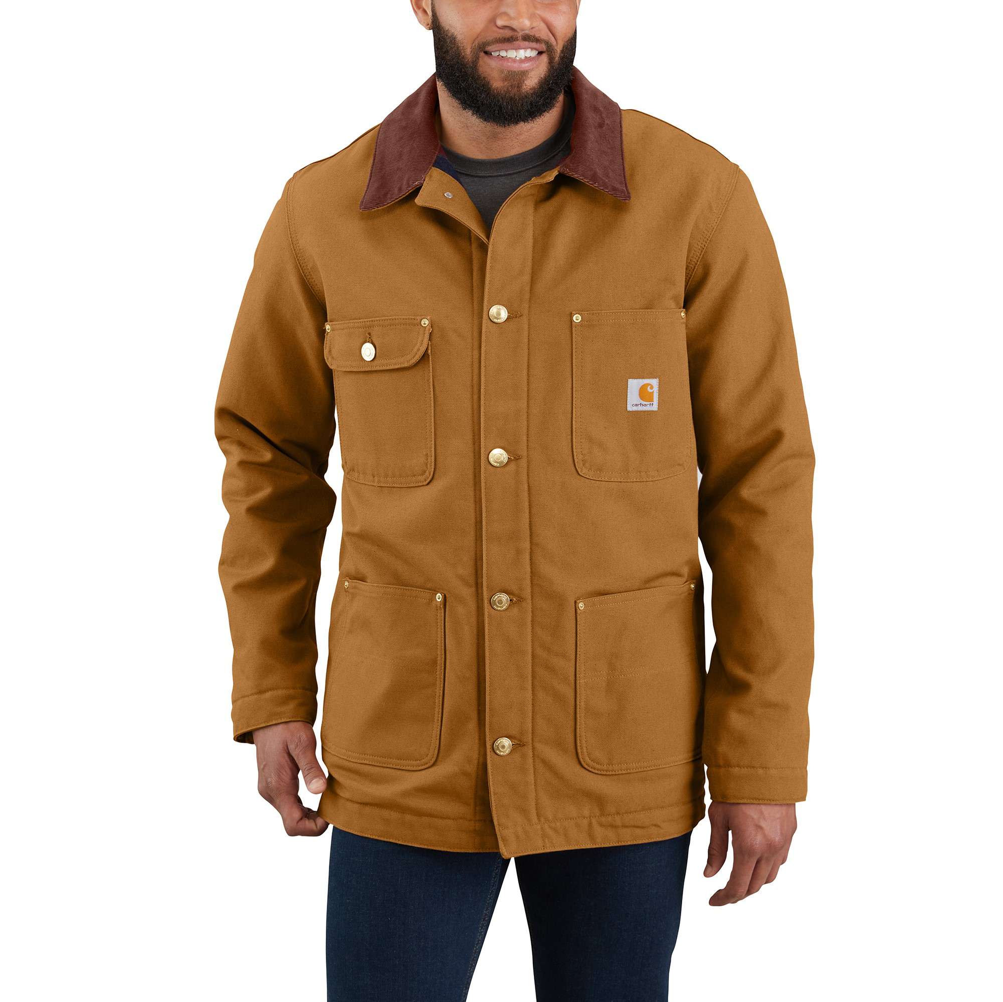 8157-loose-fit-firm-duck-blanket-lined-chore-coat-1.jpg Loose Fit Firm Duck Blanket-Lined Chore Coat