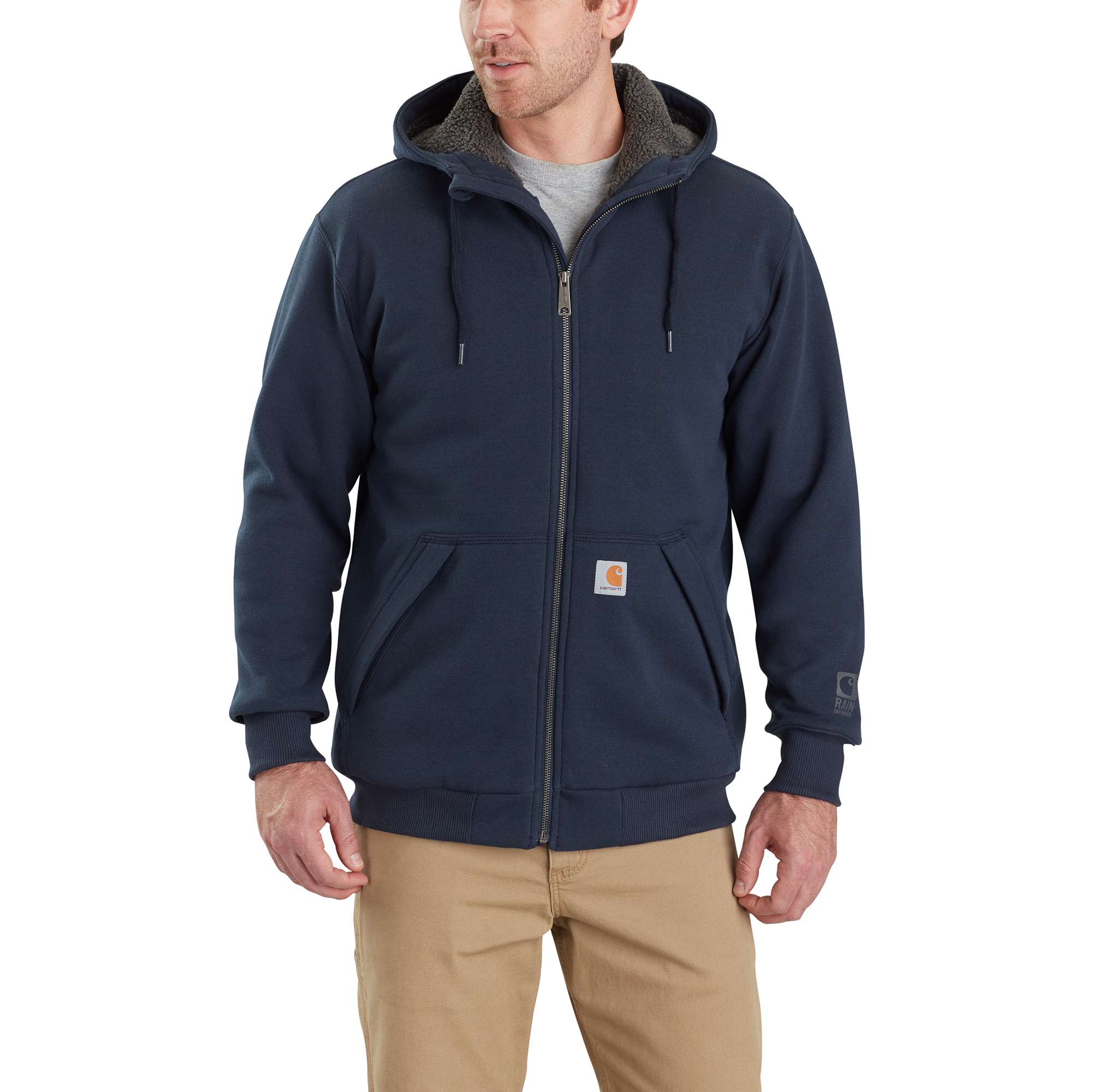 Rain Defender® Relaxed Fit Midweight Sherpa-Lined Full-Zip Sweatshirt
